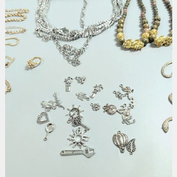 Jewelry Lot Waist Chain Bracelet Necklace Rings Brooch Jewel Chain Making Craft - Picture 11 of 12